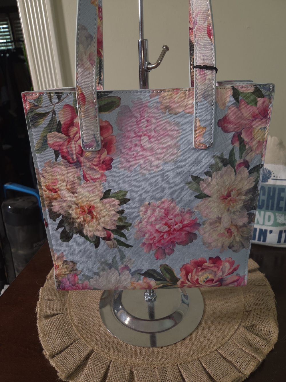 NWT Ted Baker Seacon Bright Blue Multi Floral Tote - Picture 3 of 7